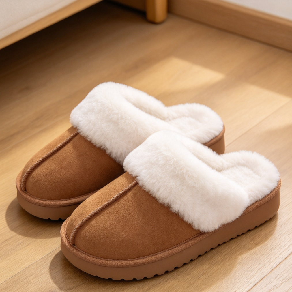 Cozy Faux Fur Memory Foam Fuzzy House Slippers - Image 2