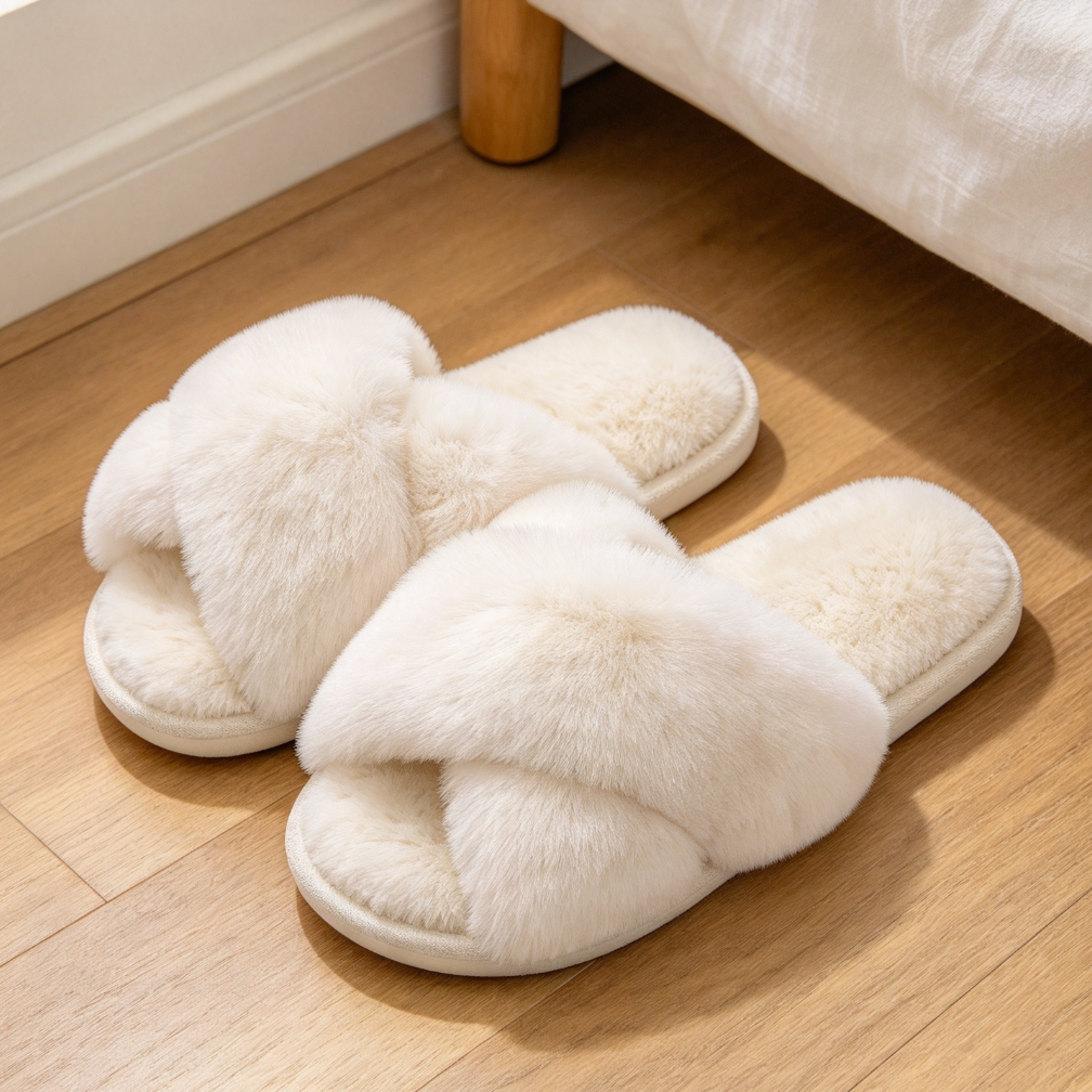 Memory Foam Fuzzy House Slippers - Image 2